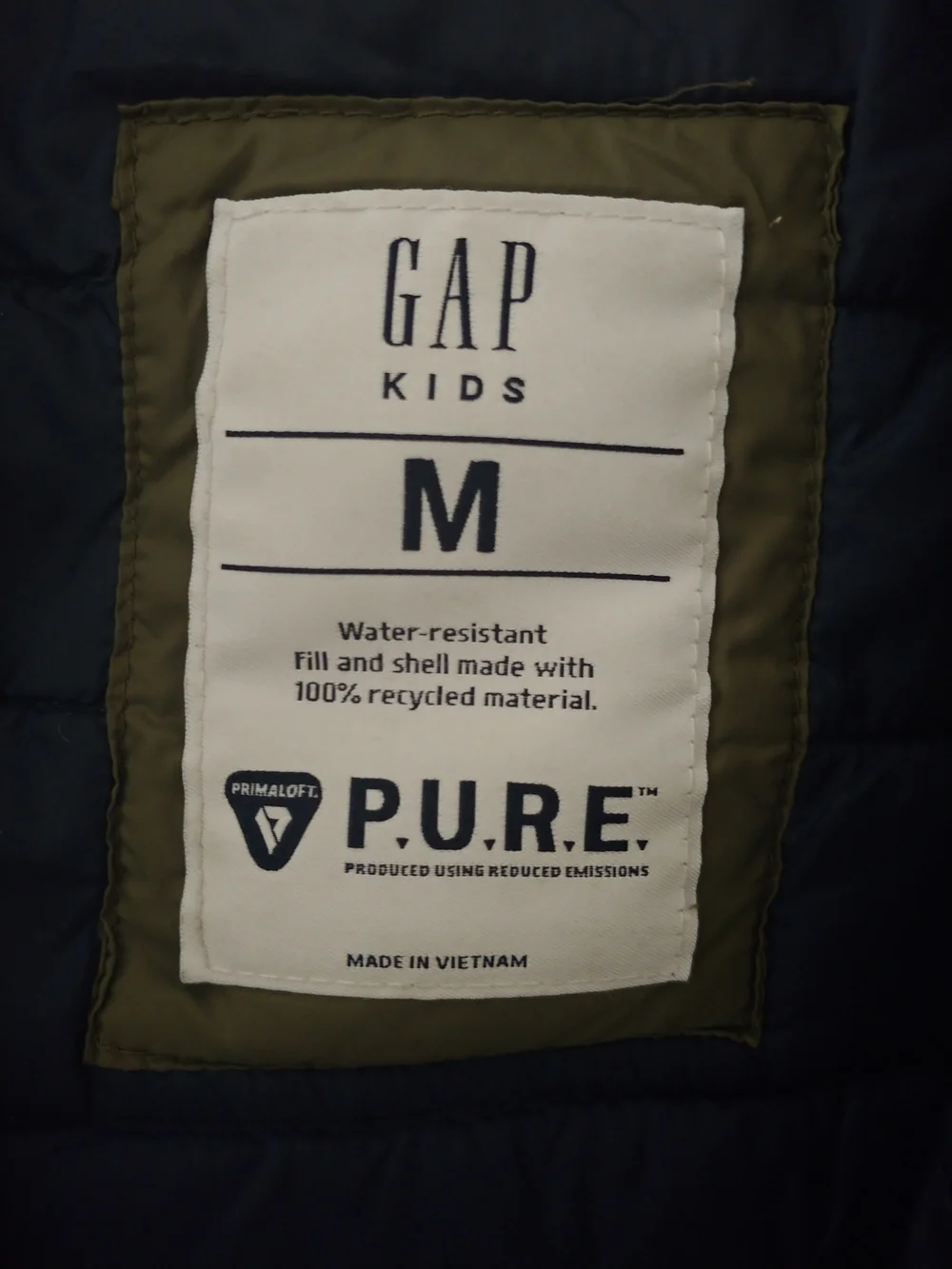 GAP Kids Reversible Puffer Jacket - Olive & Navy Blue